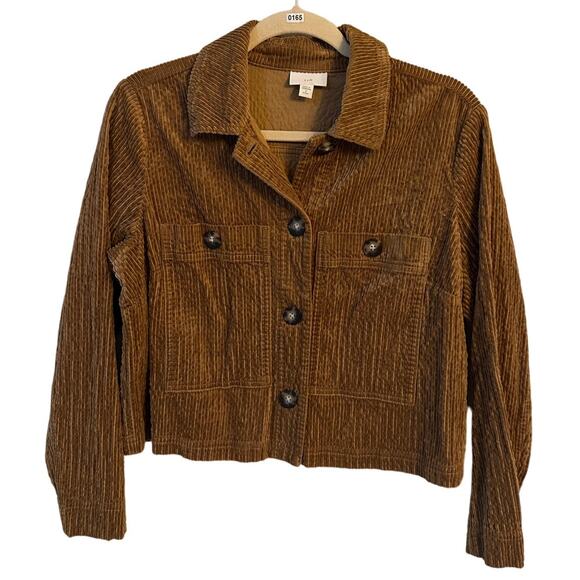 J Jill Tan Corduroy Crop Jacket – Size Small Petite - Picture 1 of 2